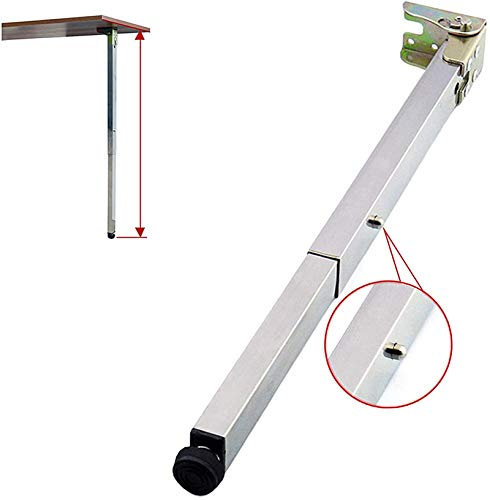 Edelstahl Tischbeine,Verstellbare Möbelbeine,Klapp Metall Möbelfüße,Faltbare Teleskopstange Bar Schreibtischbeine,Push-Pull Lift Esstische Schrankbeine,1pcs(Höchste 40 cm, niedrigste 29 cm)