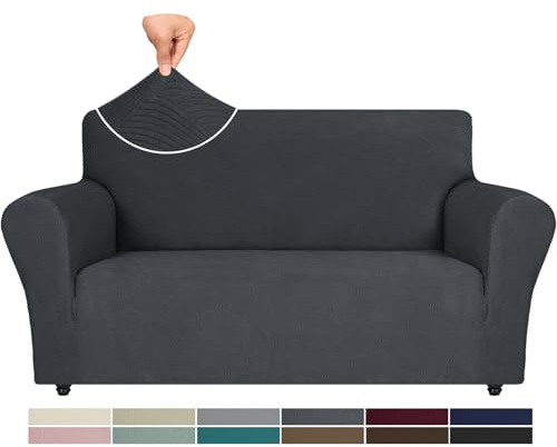 Ystyle Copri Divano 2 Posti Con Braccioli, Copridivano Antigraffio Gatto, Copridivani Elasticizzati, Pesante Inverno Copri Divani, Fodera Divano Antimacchia Lavabile Antiscivolo, Grigio Scuro | Copri Divano Antigraffio Gatto, Pesante Copri Divani, Fodera Divano Antimacchia Lavabile Antiscivolo per Soggiorno