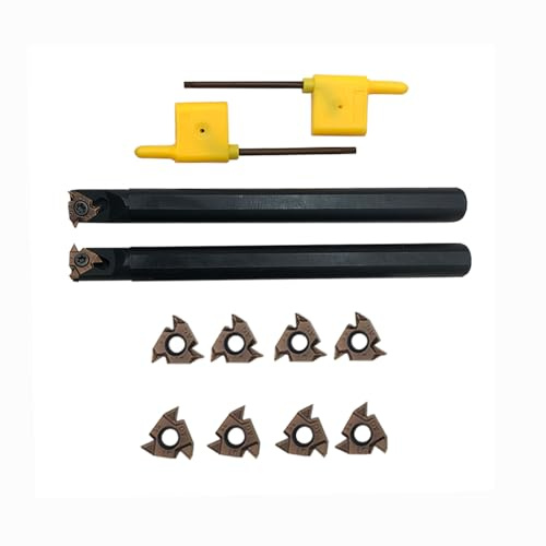ASZLBYM Barra de perforación SNR0013M16+SNL0013M16, insertos de rosca interior para torno, soporte para herramientas de torneado con 5 unidades 16ER AG55 + 5 piezas 16IR AG55 insertos de metal duro.