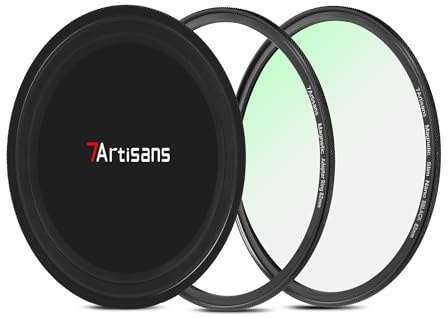 7artisans Filtre Nanomagnétique Filtre UV Réducteur de Lumière Filtre ND/Filtre Polarisant CPL/Filtre Dégradé GND/Filtre Antibrouillard Noir 1/4 pour Photographie de Portrait(72mm Black Mist 1/4)