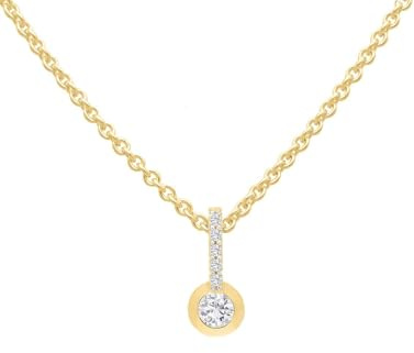 My Gold Damen Kettenanhänger Mit Halskette Gold 375 Gelbgold (9 Karat) & Silber 45cm Goldkette Demi Set Y-06044-G601