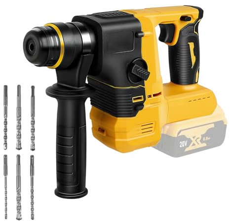 Rotary Hammer Drill Cordless for Dewalt 20V MAX Battery, 600W Brushless Compact SDS Plus Hammer Drill
