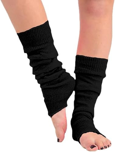 reshmena® Women's Knitted Leg Warmers 80's Teen Fancy Dress Dance wear Girls Fancy Stylish Leg Warmers Womens Girls Leg warmers carnival fancy dress party Wear (1, Black, One Size)