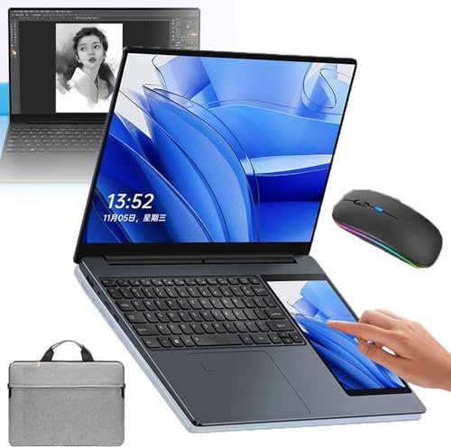 15,6+7-Tums Pekskärm För Bärbar Dator Med Dubbla Skärmar, 2-I-1 Bärbar Spelanteckningsbok - 128gb/256gb/512gb/1t/2t Ssd, För Student Business Office Design,Black-16G+1TB