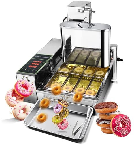 XRSMOU Macchina Automatica per Ciambelle, Macchina per Ciambelle, Pannello di Controllo Intelligente, Capovolgimento Automatico, per Colazione, Spuntini, Dessert