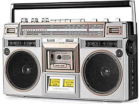 Retro Boombox CD-bandspelare – Bluetooth-kassettspelare med FM DAB+ radio, USB-inspelning och kassettinspelare för resor och familjesammankomster