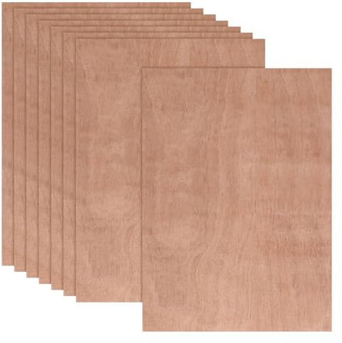 KOHAND 8-pack valnöt plywoodark 3 mm, 420 x 300 mm obehandlat liggträplywoodblad, A3 plywoodbrädor för lasergravering, hantverk, gör-det-själv, trähantverksmodell, målningar, heminredning