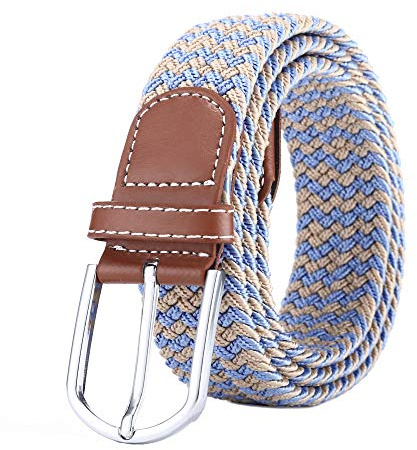 BOZEVON Ceinture tissée élastique - Ceinture en tissu extensible tressé multicolore pour hommes femmes