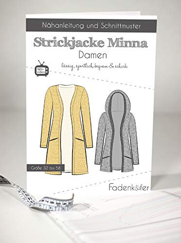 Schnittmuster und Nähanleitung - Damen Strickjacke - Minna 32 bis 58