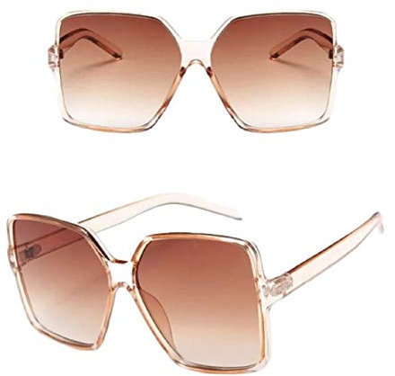 No Name Ltd Oversized Sunglasses Women/Womens Square Frame Sun Glasses/Big Celeb Designer Styling Retro Vintage Festival Ibiza 2025 (Champange Gold)