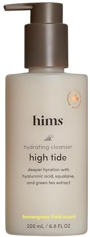 hims High Tide Hydrating Daily Cleanser for Men - Gentle Face Cleanser with Hyaluronic Acid, Squalane and Green Tea Extract - Lemongrass Field Scent