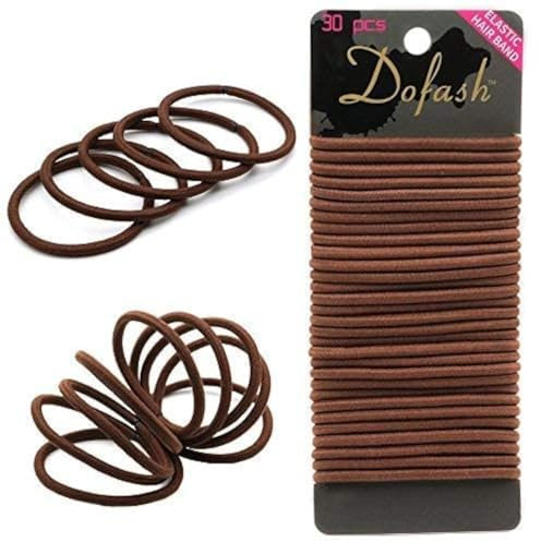 Dofash 30pcs Hyper elastische Haargummis Pferdeschwanz Halter 4mm x 5.5 Fow Frauen (Braun)