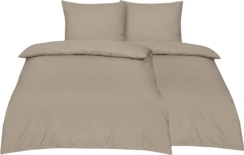 Betz Set 4 pezzi biancheria da letto Elegant - Completo letto con cerniera - 135x200 cm + 80x80 cm colore Latte Macchiato