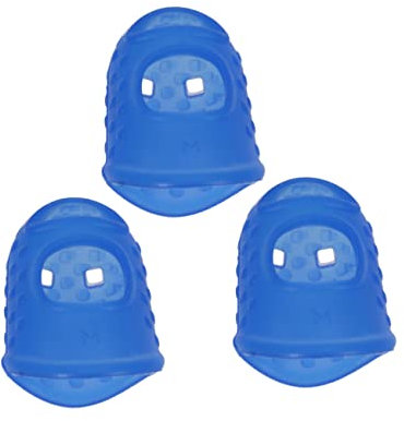 CAXUSD Fingerkuppenschutz 3 Stück Rutschfest Und Verbrühungssicher Für Gitarrenspieler Und Handwerk Dunkelblau Größem