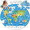 72 Pieces World Map Floor Jigsaw Puzzle for Kids Preschool Educational Learning Toys Birthday Gifts for Ages 4-6 3-5 Girls (World Map, One Size)