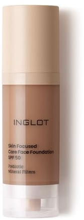 Inglot Illuminierende Foundation mit Hautpflege-Vorteilen | Sonnenschutz | Vegane Formel | Skin Focused Care Gesichtsfoundation SPF 50 | 30 ml 315 Deep Amber