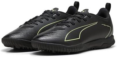 PUMA Scarpe da Calcio Unisex per Bambini Ultra 6 Play TT JrSoccer, Puma Nero Fizzy Verde Chiaro Terreno, 35 EU