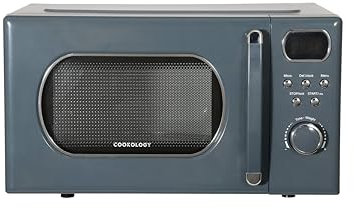 Cookology RETDD20GR Freestanding Retro Microwave - 20 Litre Capacity - With 25.5cm Turntable - 800W Microwave - 8 Auto Cooking Programs - 5 Cooking Power Levels - Defrost Setting - Grey