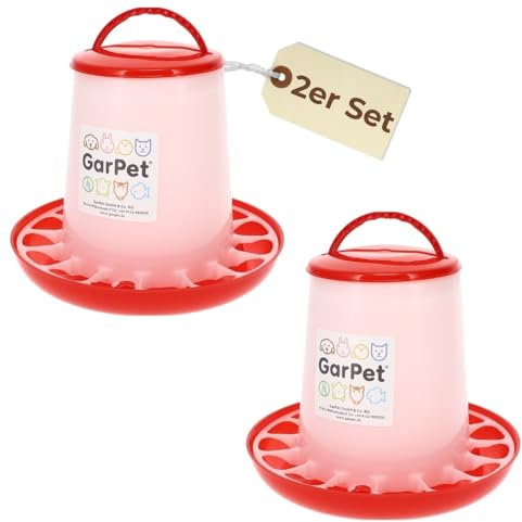 2er Set Futterautomat Hühner 3 Kg Futterspender Hühner Futtertrog Küken Hühnerfutter Automat Hühner Zubehör Geflügel Futternapf