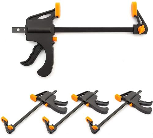 4X 103mm Jaws Ratchet Trigger Speed G Clamps, Jaws Ratchet Bar Clamp Set, Quick Release Grip Claps, Ideal Wood Clamp for Woodworking, Handmade Craft, Carpentry, DIY Clamps