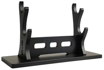 2-Tier Wooden Flute Stand Display Rack - Multi-Tier Desktop Holder for Soprano, Recorder, Bamboo Flute, Irish Whistles, Woodwind Instruments, Organizer for Collecting, Storing, Displaying (Black)