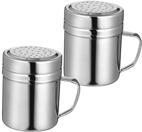 CLISPEED 2 pezzi Shaker Acciaio Inossidabile con per Condimenti Contenitore per Spezie e Resistente per Uso e Ristoranti Lavabile Lavastoviglie Capacità