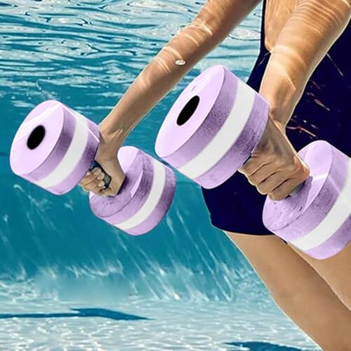 Lot de 2 haltères en mousse, pour exercices aquatiques, barres de natation, équipement de fitness