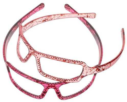 MUCKLILY 2 Bandeaux pour Filles en Plastique Pc, Design Lunettes, pour Se Laver le Visage, Accessoires Cheveux Mode, Anti-Glisse, 2 Pièces