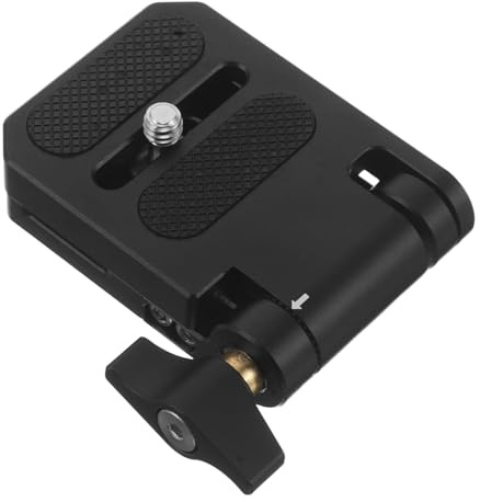 BAZEITFLOW Piastra Sgancio Rapido in Lega di Alluminio con Morsetto per Treppiede Adattatore per Testa Sfera Morsetto Stabile per Fotocamere DSLR e Mirrorless Supporto Resistente per Uso