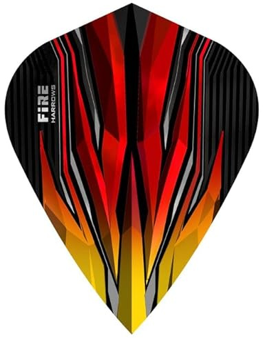 THOR-DARTS Harrows Slim Flights Fire - Freccette da freccette, bicolore giallo-rosso, forma sottile, 1 set (3, kite bicolore, giallo-rosso)