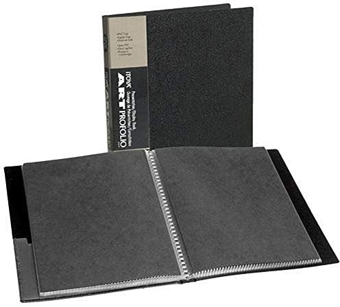 Itoya Original Art ProFolio 9x12 Black Art Portfolio Binder with Plastic Sleeves and 48 Pages - Portfolio Folder for Artwork with Clear Sheet Protectors - Presentation Book for Art Display and Storage