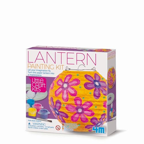 4M Creatività e Fantasia – Kit Lanterna da Dipingere per Bambini 8+ | DIY Lanterna di Carta con Colori e Pennello – Gioco Artistico Educativo