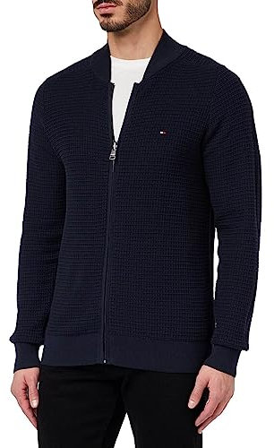 Tommy Hilfiger Herren Pullover mit Reißverschluss, Blau (Desert Sky), M