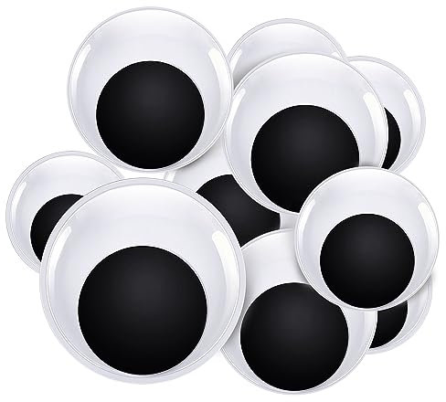 TOAOB 8 Stück Wackelaugen Selbstklebend Groß 40mm 50mm 75mm 100mm Runde Wiggle Googly Augen Kunststoff Puppe Augen Kulleraugen Selbstklebend Aufkleber für DIY Scrapbooking Handwerk