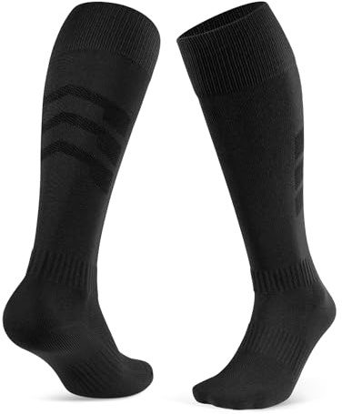CLOSEMATE Calzini Calcio Uomo e Donna 2 Paia Calze Lunghe Sportive al Ginocchio con Rete Traspirante per Yoga Pilates e Baseball