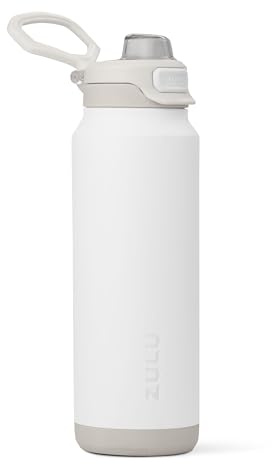 ZULU Powerfill Pro 32oz Stainless Steel Water Bottle with Quick Fill Lid, Triple Walled Vacuum Insulated Metal, Leak Proof Locking Lid, Sip and Chug, Reusable BPA Free, White