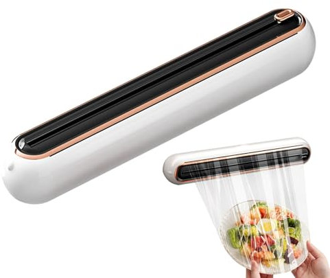 Coupe-film alimentaire - Coupe-film plastique - Outil de coupe pour emballage alimentaire - Distributeur magnétique de film alimentaire pour la cuisine - Pour couvrir les assiettes