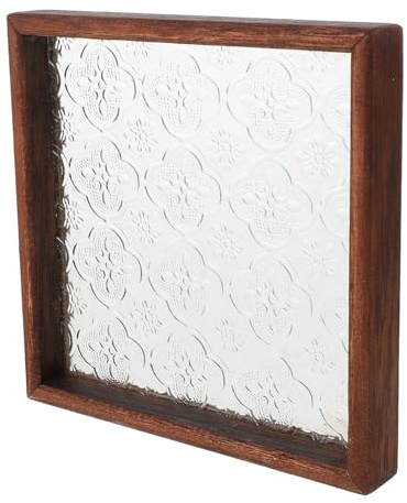 VANZACK Bandeja de Madera y Vidrio para Joyas y Aperitivos, Diseño Chino, Resistente y Fácil de Limpiar, Adecuado para Varias Ocasiones