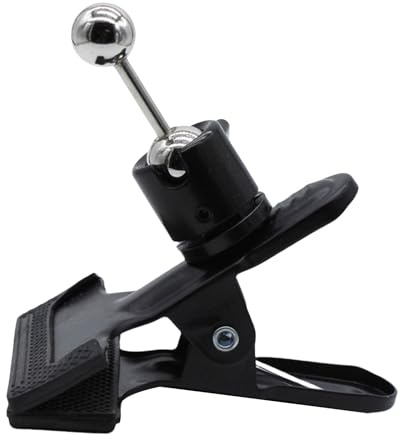 Qcbuegof Support de serrage avec support de serrage rond réglable à 360 degrés avec clip pour téléphone portable, interface de fil 1/4 clip pour appareil photo trépied