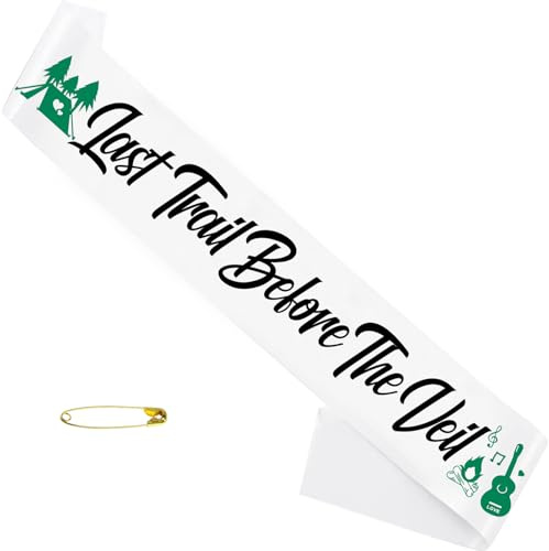 JXYCBZYing Last Trail Before The Veil Bachelorette Sash, Mountain Bridal Shower/ Hiking Camp Bride to Be Sash for Bachelorette Wedding Engagement Party Supplies Decorations, Ideas, Gifts, Favors