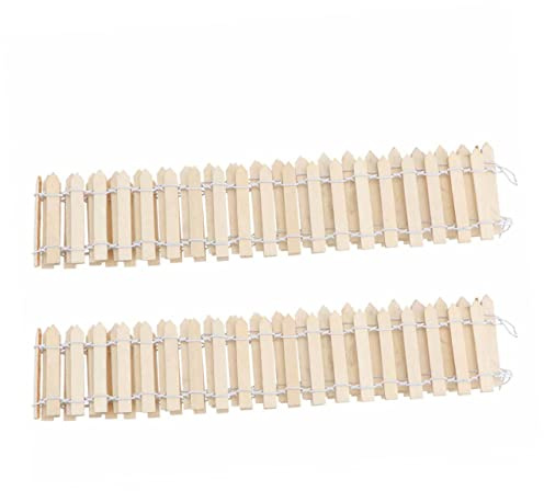 UKCOCO 2 Piezas Mini Valla de Madera para Jardín de Hadas Accesorios de Valla Pequeña para Decoración de Micromacetas para Jardín