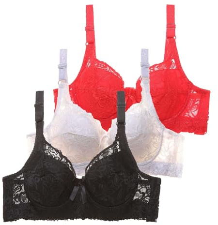 Generisch Lot de 3 soutiens-gorge push-up à armatures pour femme - Soutien-gorge de sport bustier pour fitness et entraînement quotidien