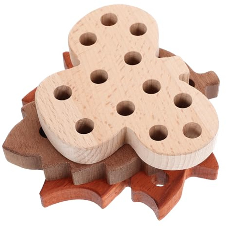 SUPVOX Giocattoli per Infilare in Legno per Gioco Educativo Montessori per Sviluppo Motricità Fine Coordinazione Occhio-Mano e creatività Portatile e Leggero Adatto Piccoli
