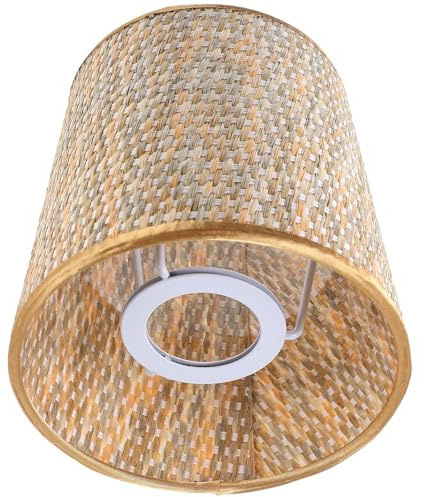 DECOMELODY Leinen Lampenschirm für Tischlampe und Kronleuchter E27 E14 Gewebter Ersatzschirm Ø11,5cm Vielseitig Einsetzbar für Hotel und Bar