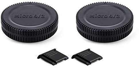 PROfezzion Set Copriobiettivo Posteriore per Fotocamere DSLR Micro 4/3, Copertura del Tappo Corpo per Obiettivi con Attacco Micro 4/3, per Panasonic G9 G7 G85, Olympus OM-D E-M1 E-M5, 2 Pezzi, Nero