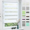 Grandekor Doppelrollo Klemmfix ohne Bohren Weiß 105x130cm(Stoffbreite 101cm) Fenster Rollos für innen Klemmrollos Duo Rollos für Fenster ohne Bohren mit Bohren Privatschutz UV-Schutz Zebrarollo