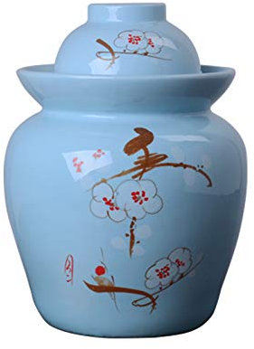 Zhenwo Vorratsglas, Keramikgurkenglas, Kimchi-Topf Eingelegtes Gemüsekohl Versiegelter Behälter Sauerkraut-Vorratsglas Das Einfache 1.5L,A