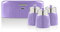 Swan Retro Bread Bin and Canisters Set in Purple, Handy Storage, Generous Capacity, Chrome Details, STP1024PURN