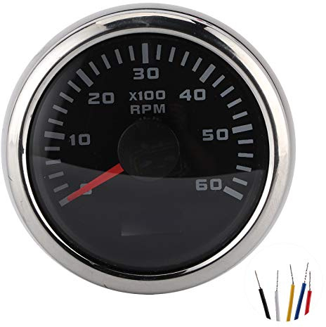 Motorcykelvarvräknare, 2 Tum 52 Mm LCD Digital Varvräknare 6000RPM IP67 Vattentät Motorcykelvarvräknare för Automatisk Utombordsmotor Byggmaskiner Motorcykel