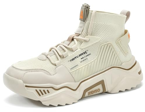 FUSHITON Scarpe da Ginnastica Alte Uomo Moda Sneakers Scarpe da Corsa Traspiranti Scarpe da Passeggio Antiscivolo Comode Scarpe Sportive Casual